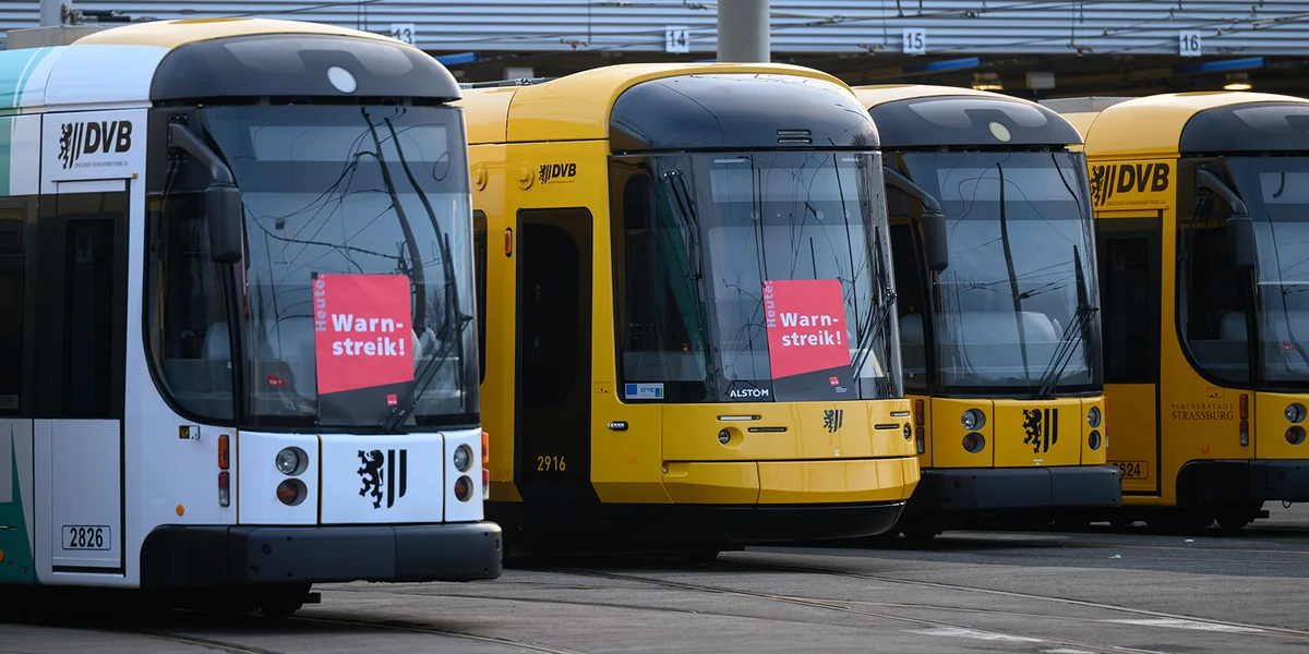 Streik ëffentlechen Transport Däitschland Februar 2024 | © picture alliance/dpa | Robert Michael