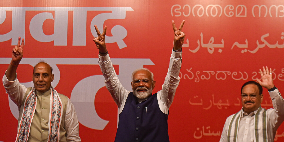 Narendra Modi Walvictoire | © picture alliance / NurPhoto | Kabir Jhangiani