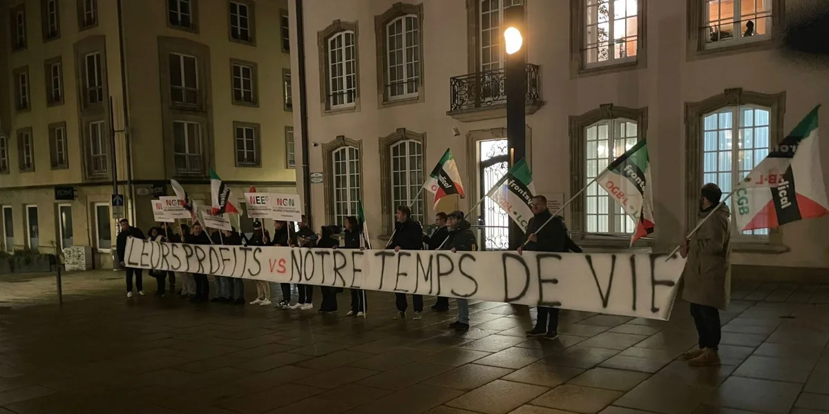 OGBL an LCGB ruffen zur Protestaktioun haut virun der Chamber op | © Maurice Molitor
