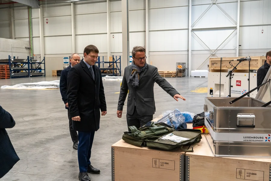 Ukraineschen Ambassadeur Kostiantyn Zhumenko an de Vizepremier Xavier Bettel | © MAE Luxembourg