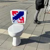 Eng Opnam vum OGBL-Protest fir op d'Toilettesituatioun fir Buschaufferen opmierksam ze maachen | © Jo Welfringer