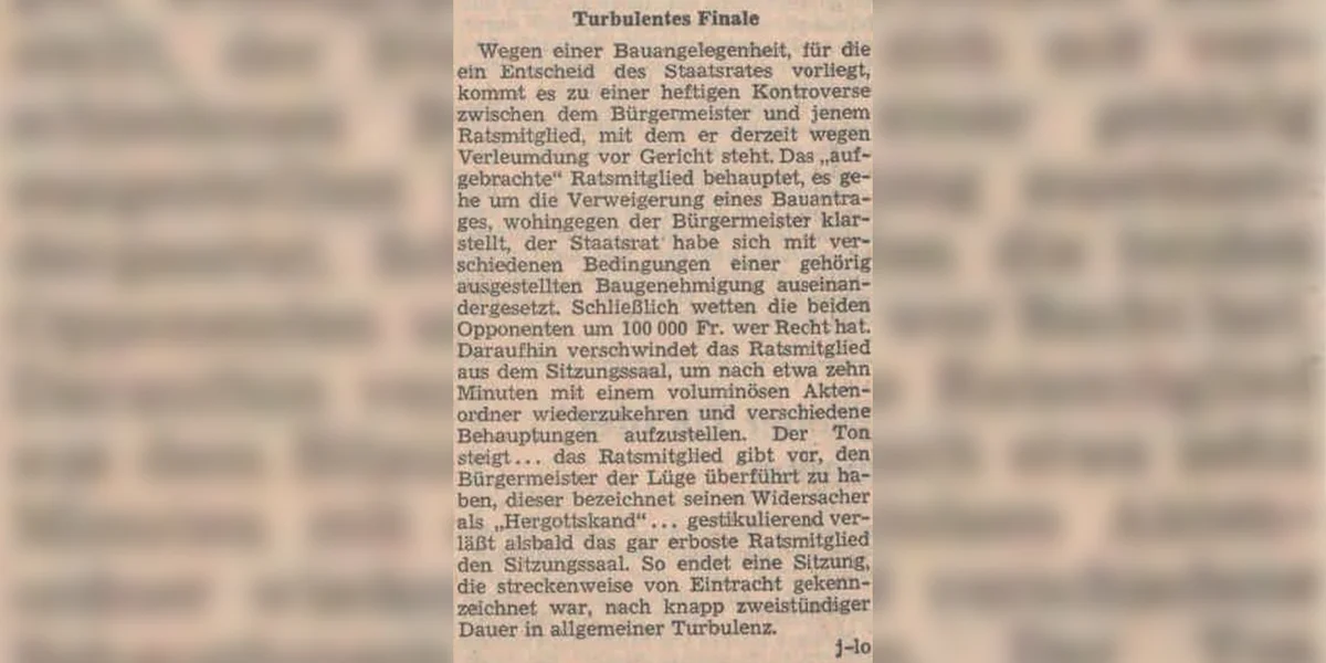 Wéi hëtzeg d’Gemengerotssëtzungen zu Schëtter deels ofgelaf sinn, bezeit dësen Artikel aus dem Joer 1975. De Jemp Bertrand hat den zoustännege Journalist Joseph Lorent duerno wéinst “Beleidegung” ugeklot. | © Luxemburger Wort, 25.04.1975, S. 7