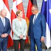 Christian Stocker, Mette Frederiksen, Friedrich Merz a Petteri Orpo | © EPA/HANNIBAL HANSCHKE