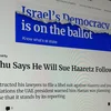 Headline um Site vun der israeelescher Zeitung Haaretz | © Radio 100,7